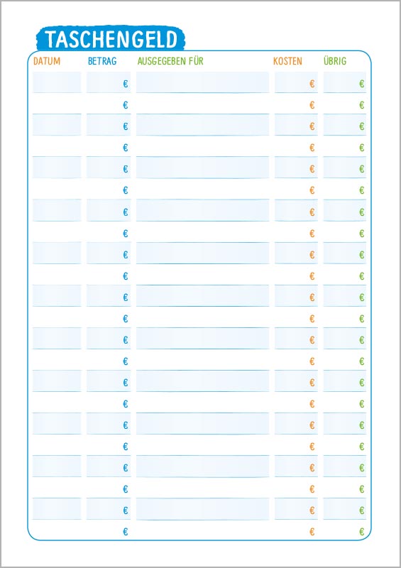 Farbenfroh Vorlagen - SchülerPlaner