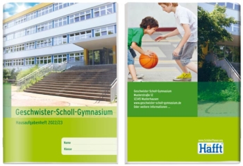 Cover Design Vorlage 4 SchülerPlaner - Vorderseite / Rückseite