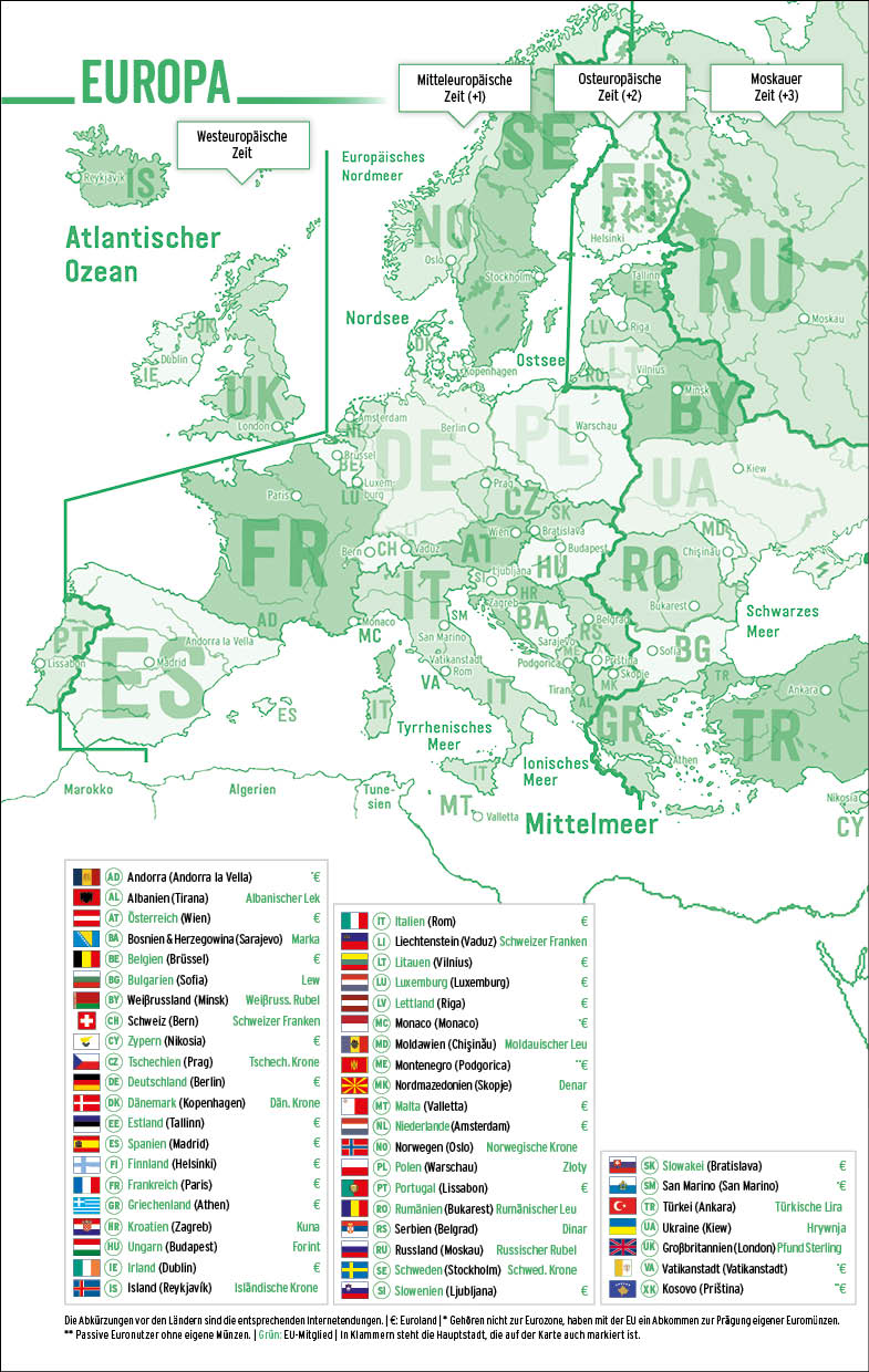 Smart Design SchülerPlaner - Europakarte Seite
