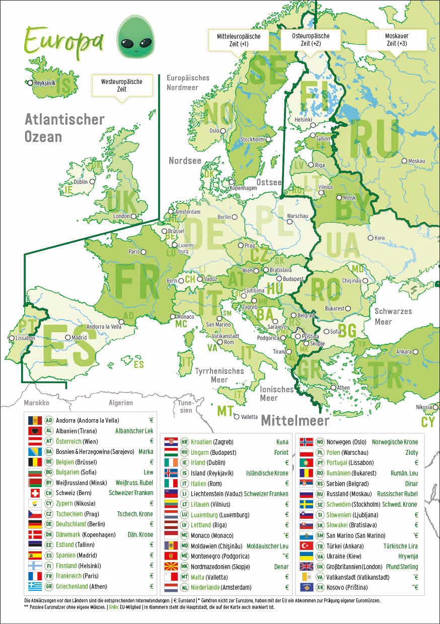 Häfft Design SchülerPlaner - Europakarte Seite