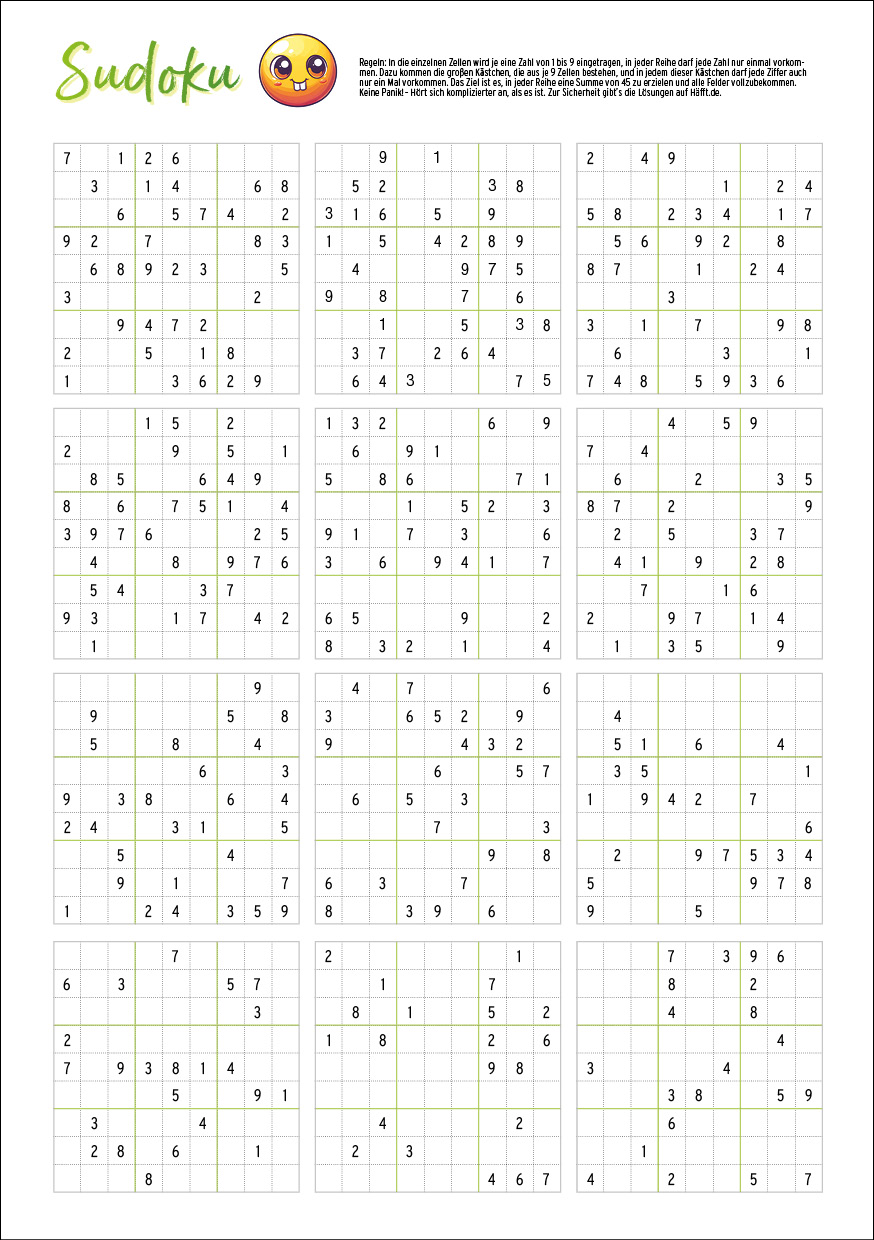 Häfft Design SchülerPlaner - Sudoku Seite