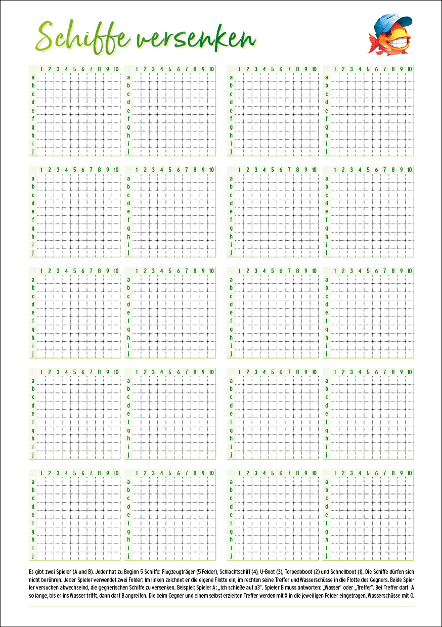 Häfft Design SchülerPlaner - Schiffe versenken Seite