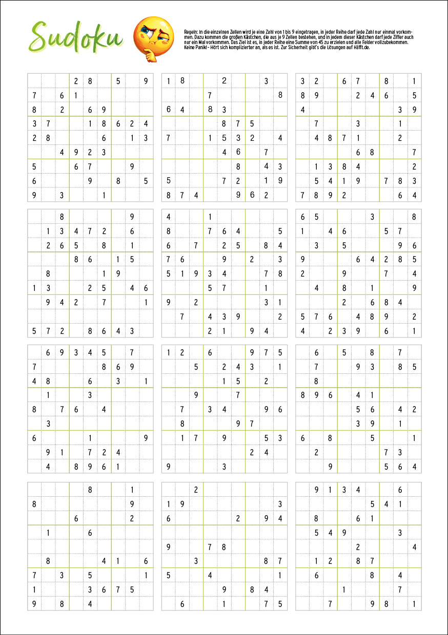 Häfft Design SchülerPlaner - Sudoku Seite