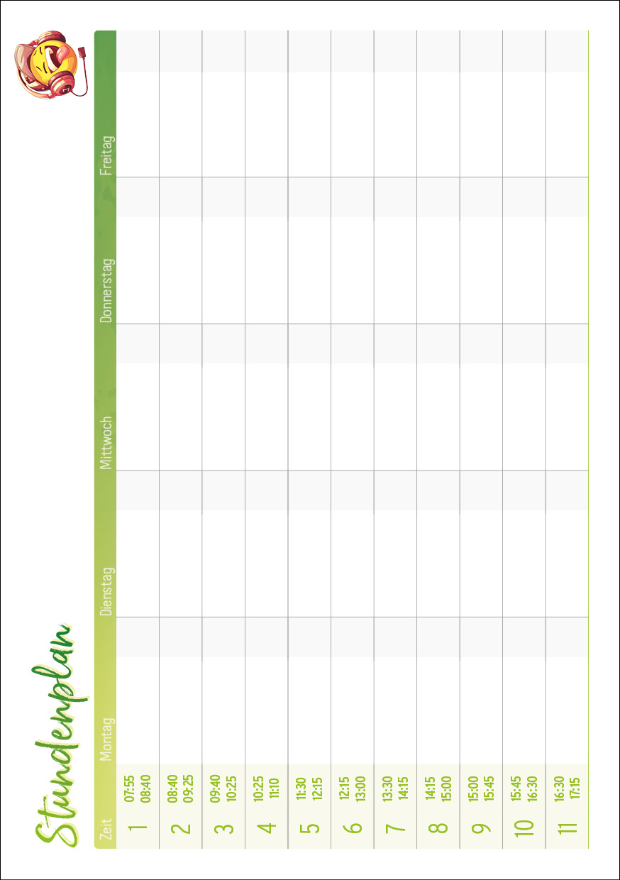 Häfft Design SchülerPlaner - Stundenpläne Seite 2