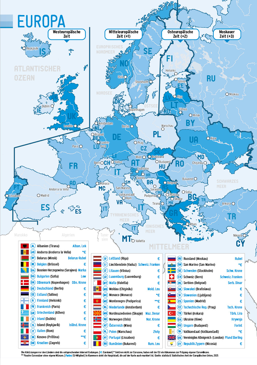 Neutrales Design - Vorlage Europakarte